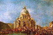 Francesco Guardi The Doge of Venice goes to the Salute on 21 November to Commemorate the end of the Plague of 1630 oil on canvas